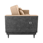 Sofá Cama Pala 203cm Reclinável Courino Preto | Linho Bege -